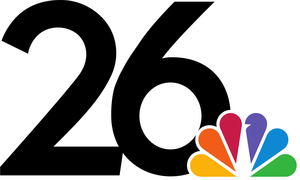 WGBA 26 logo featuring large black number 26 with the multicolored NBC peacock emblem in the bottom right corner.